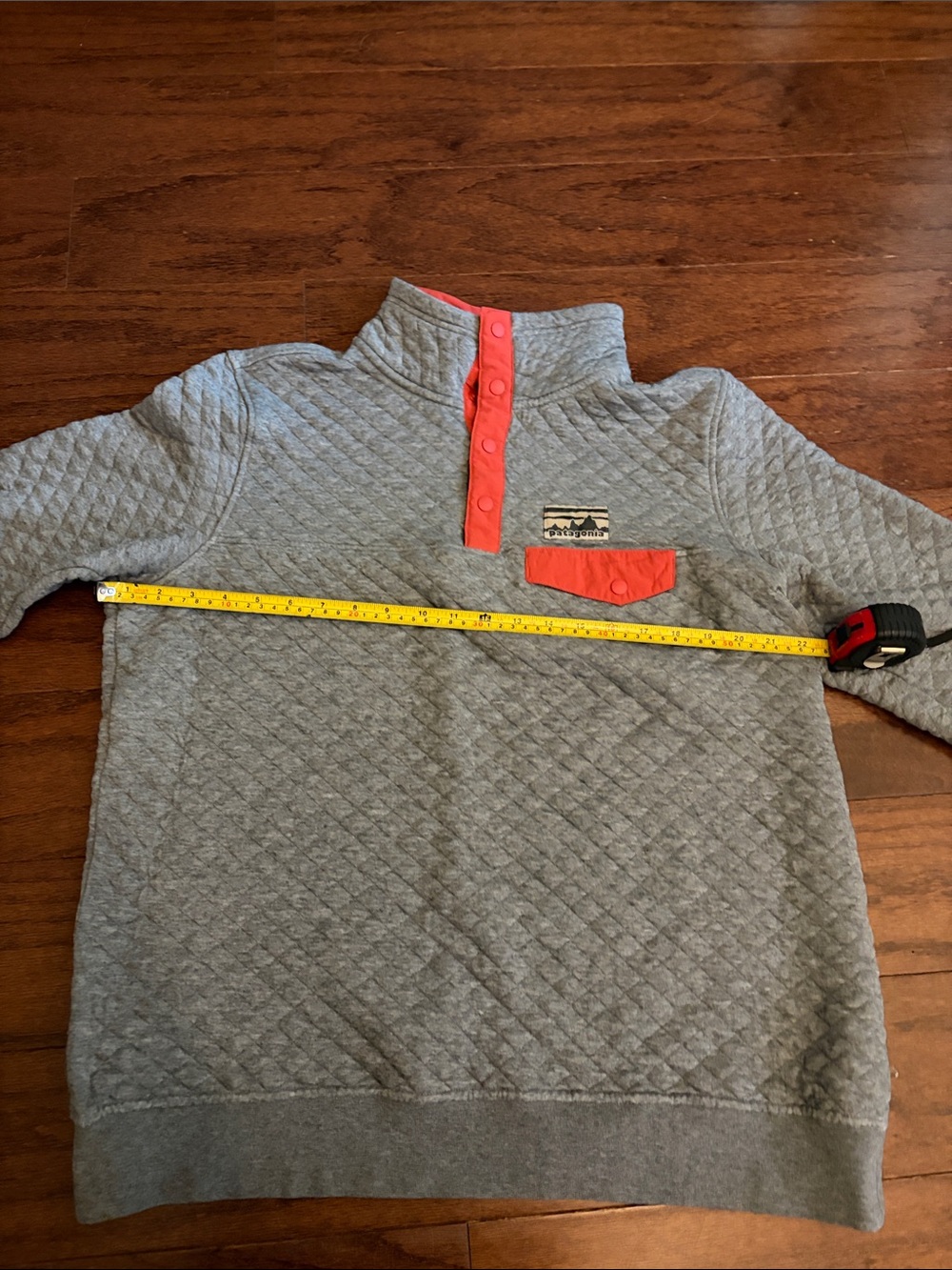 Patagonia Quilted Snap Pullover sweatshirt fleece top Light Gray women’s large - Picture 9 of 13